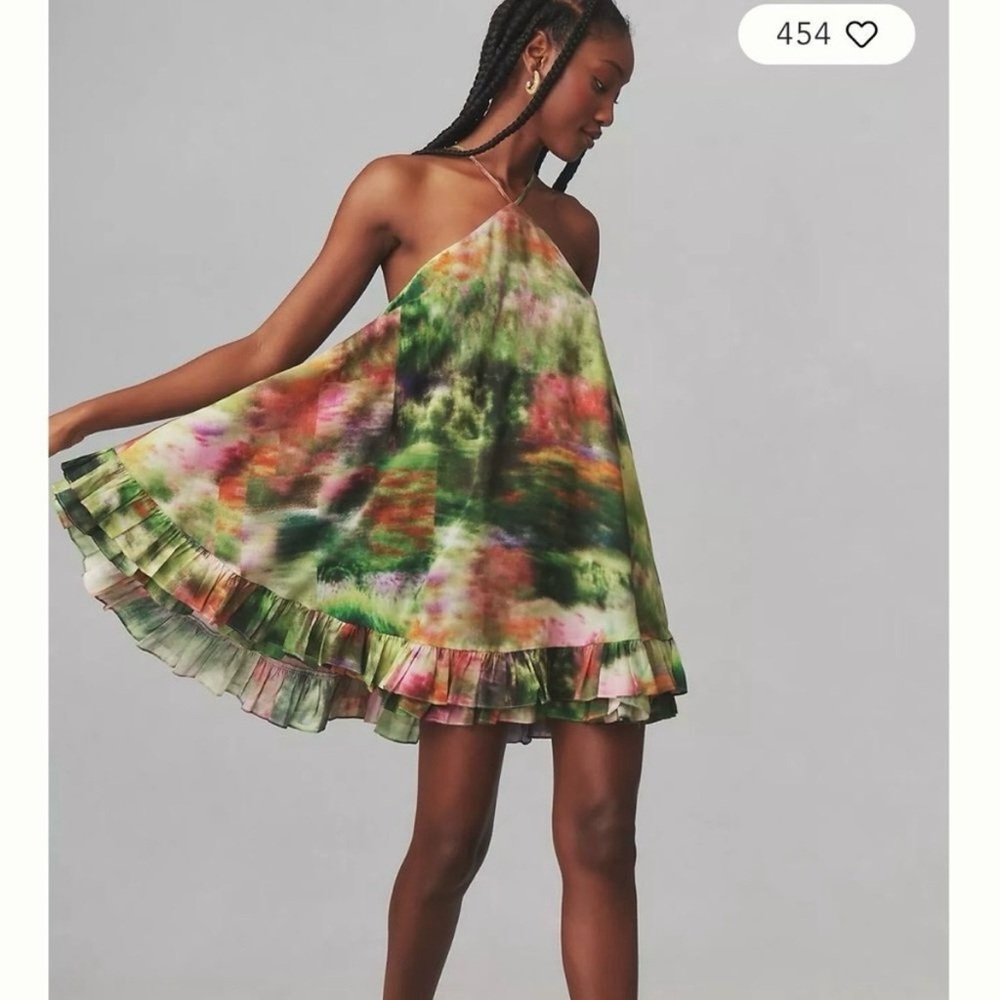 Hope for Flowers by Tracy Reese‎ Frilled Flyaway Halter dress size L